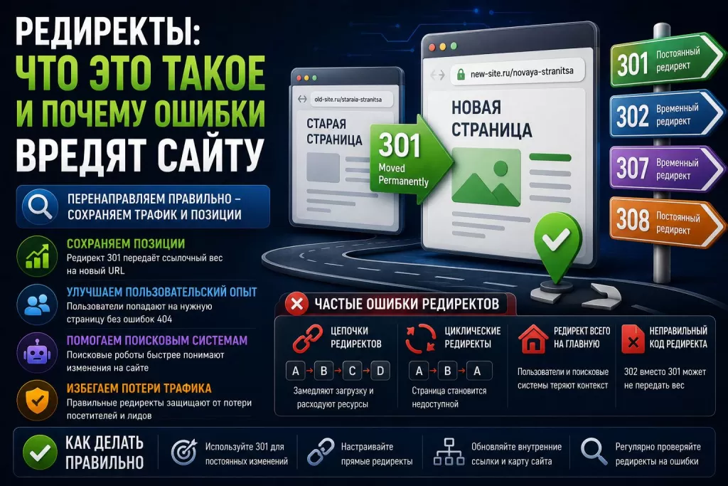 Что такое редиректы и почему неправильные перенаправления вредят сайту.jpg Что такое редиректы и почему неправильные перенаправления вредят сайту.jpg