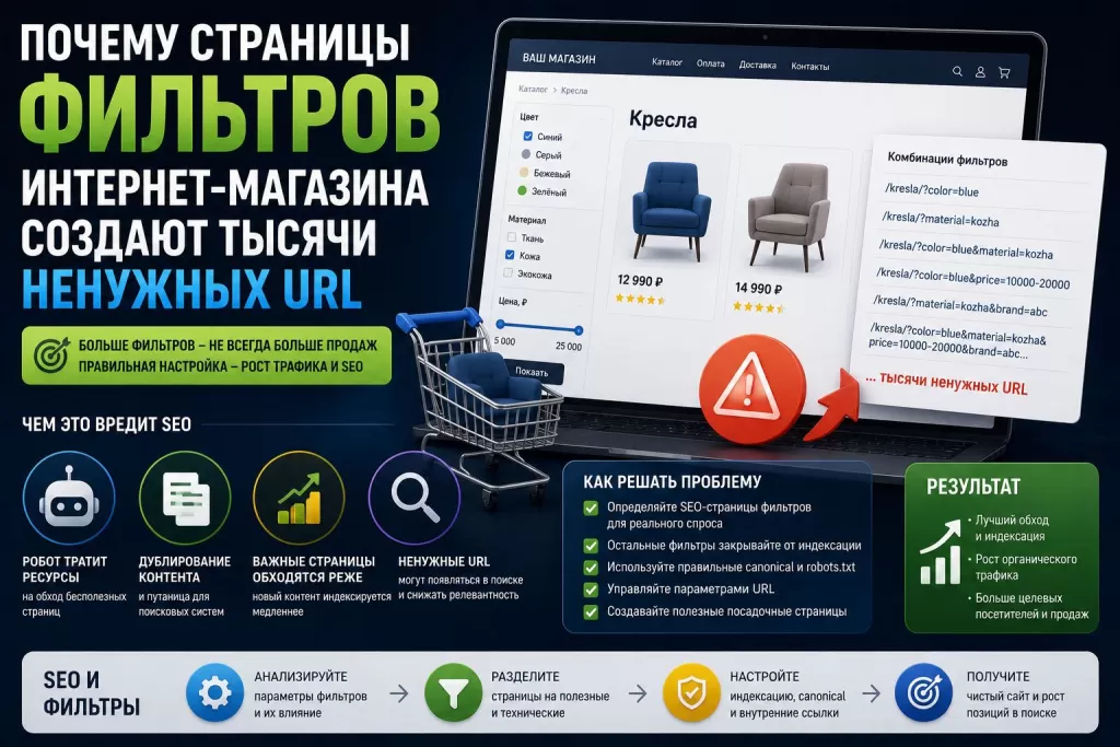 Почему страницы фильтров интернет-магазина могут создать тысячи ненужных URL