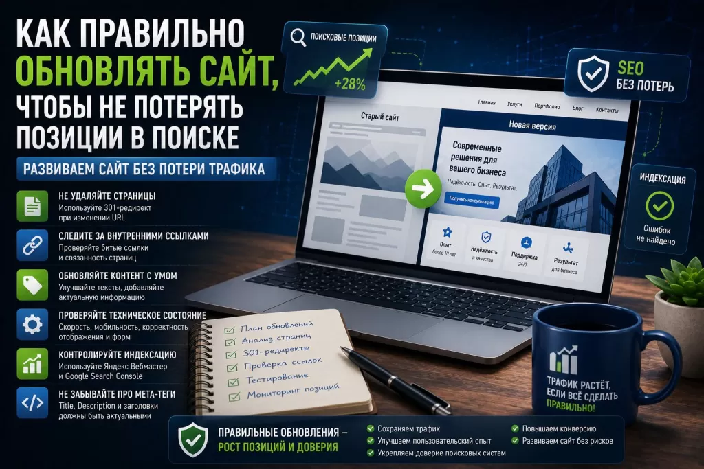 Как обновлять сайт без потери позиций в поиске Как обновлять сайт без потери позиций в поиске