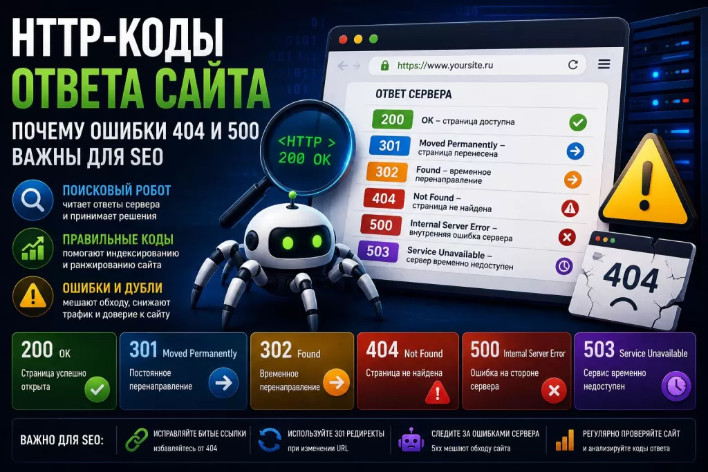 HTTP-коды ответа сайта 404, 500, 301 и другие ошибки HTTP-коды ответа сайта 404, 500, 301 и другие ошибки